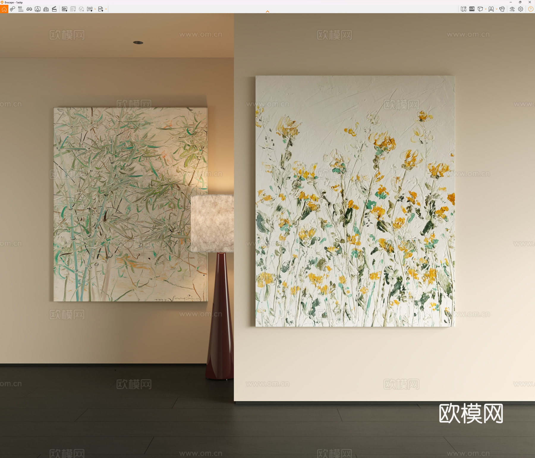 现代中古挂画 现代中古挂画 客厅挂画 复古挂画 书房挂画 茶su模型