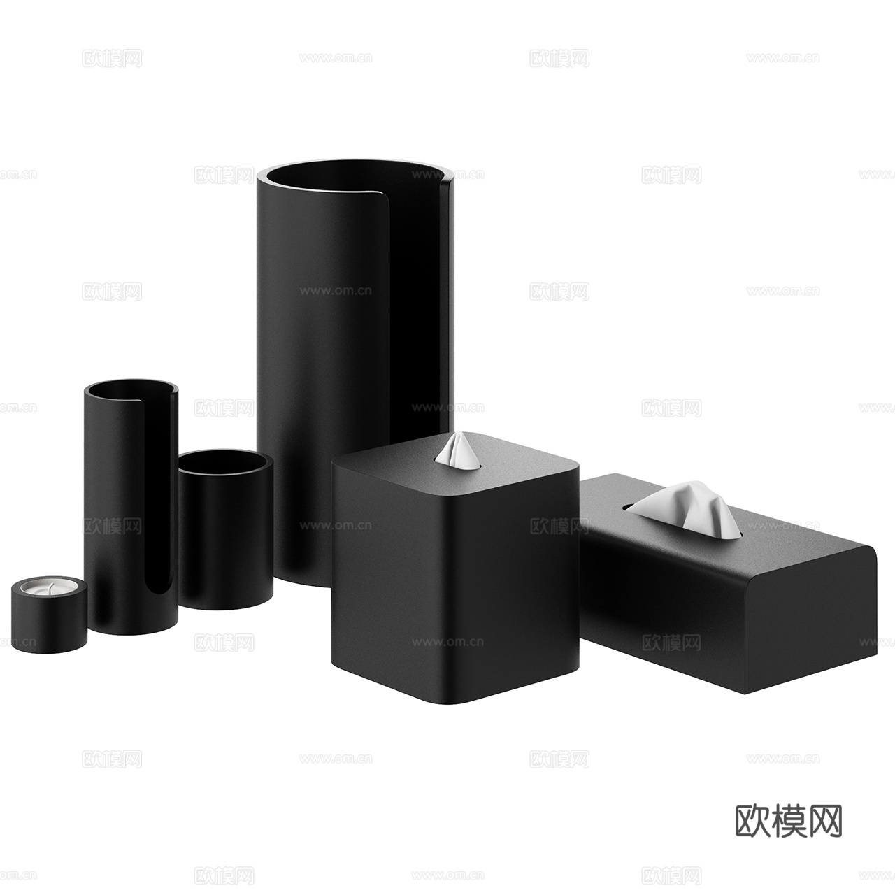 Decor 极简卫浴小件 纸巾盒 香薰 蜡烛 装饰品摆件3d模型