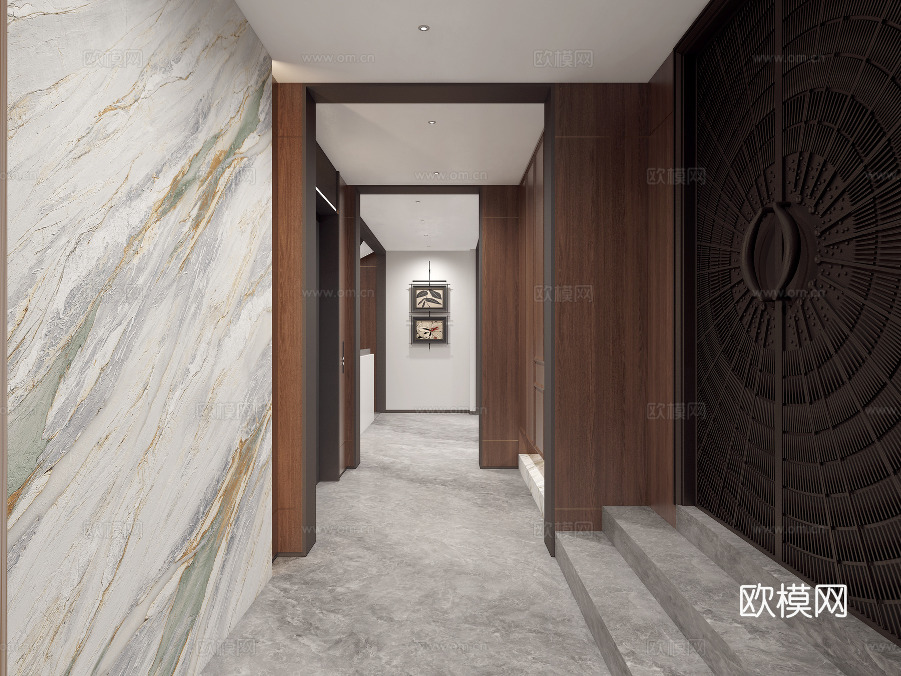现代意式玄关过道3d模型