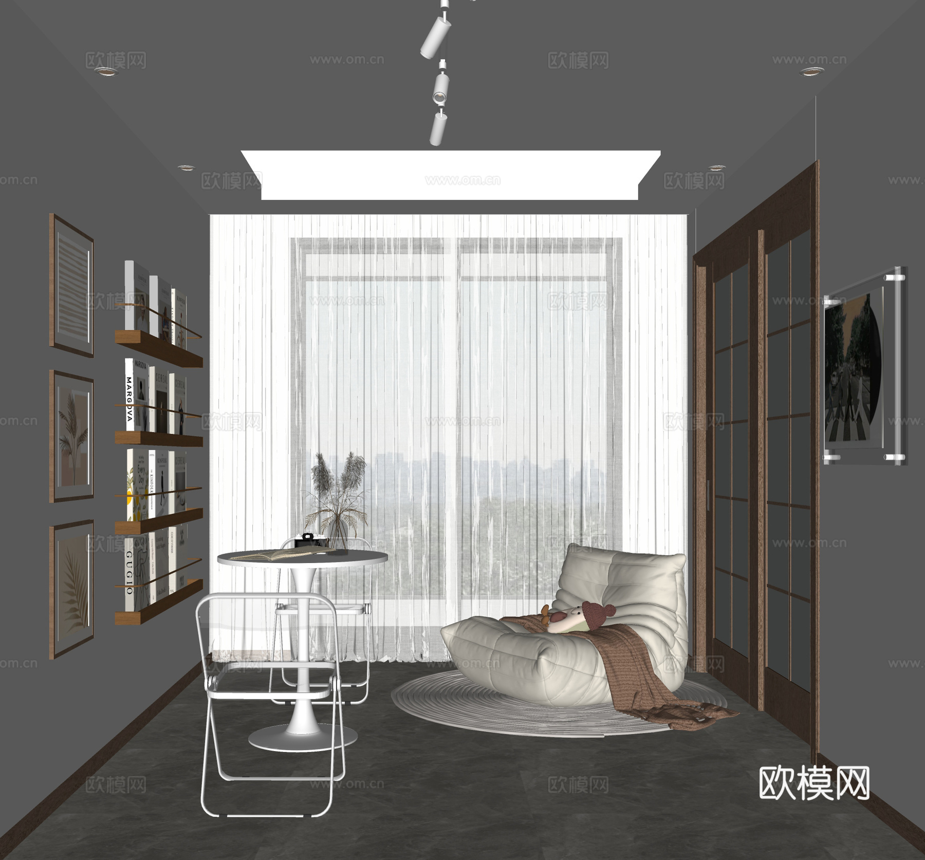 休闲洽谈区su模型