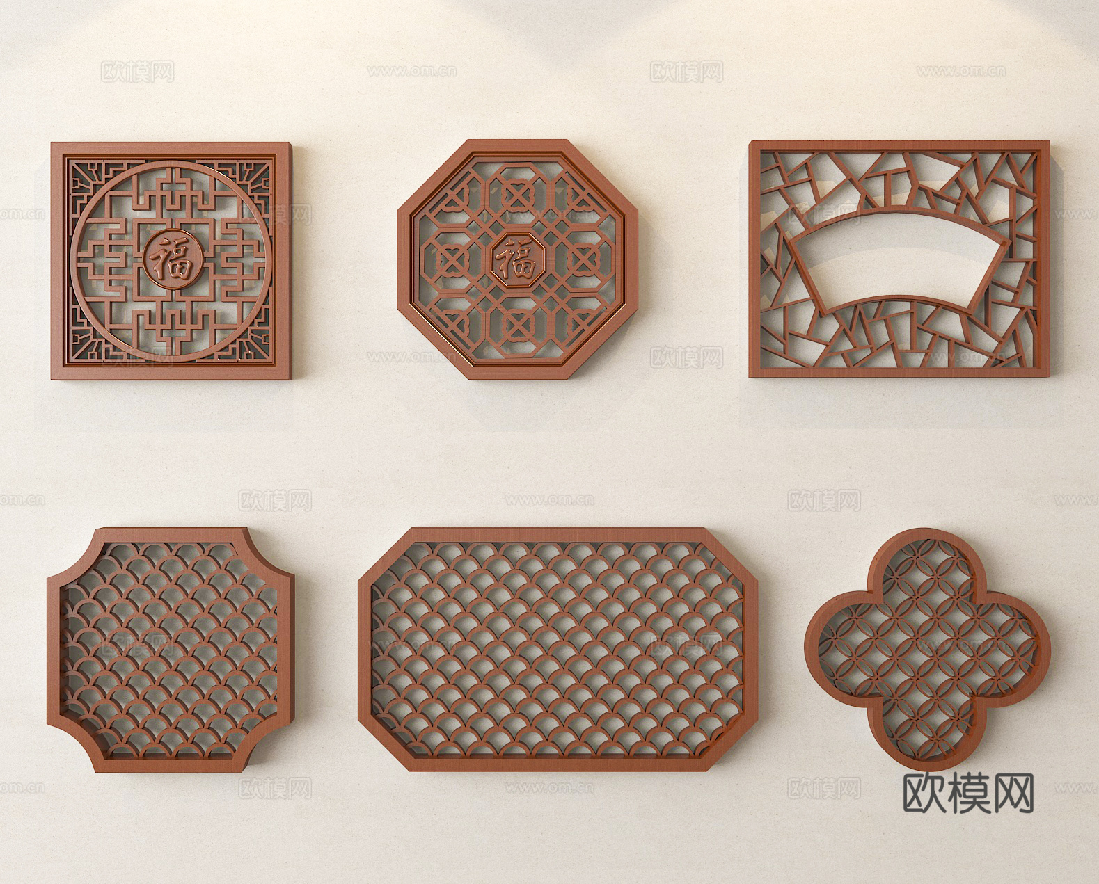 窗户 镂空窗 雕花窗 花格窗3d模型