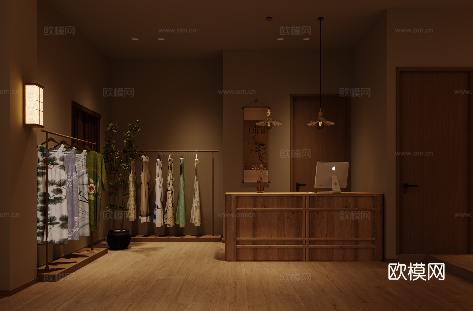 中古风服装店女装店3d模型