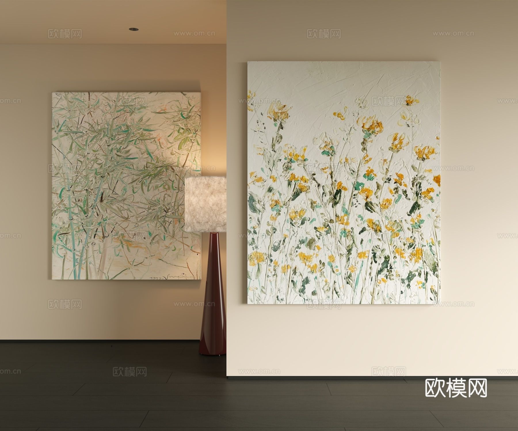 现代中古挂画 现代中古挂画 客厅挂画 复古挂画 书房挂画 茶su模型