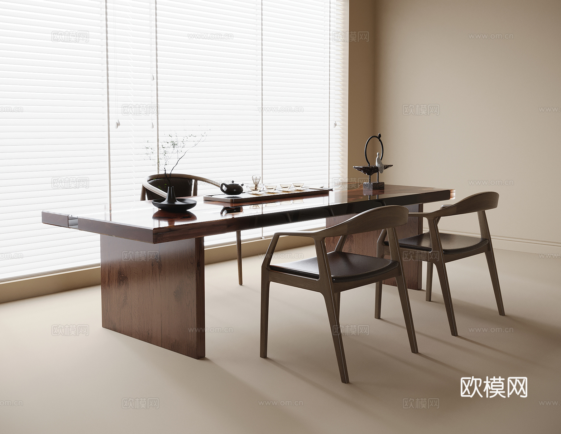 现代茶桌椅 茶椅 茶具3d模型