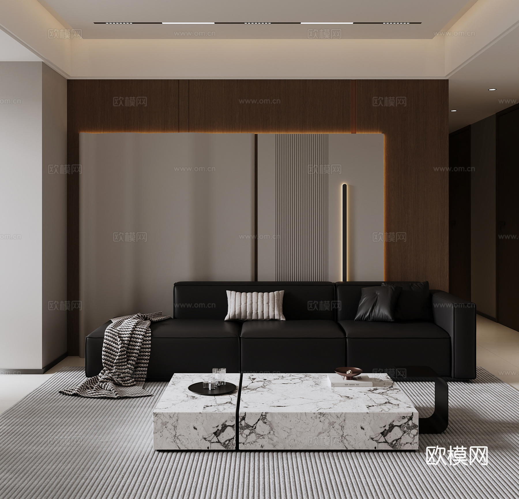 意式轻奢客餐厅3d模型
