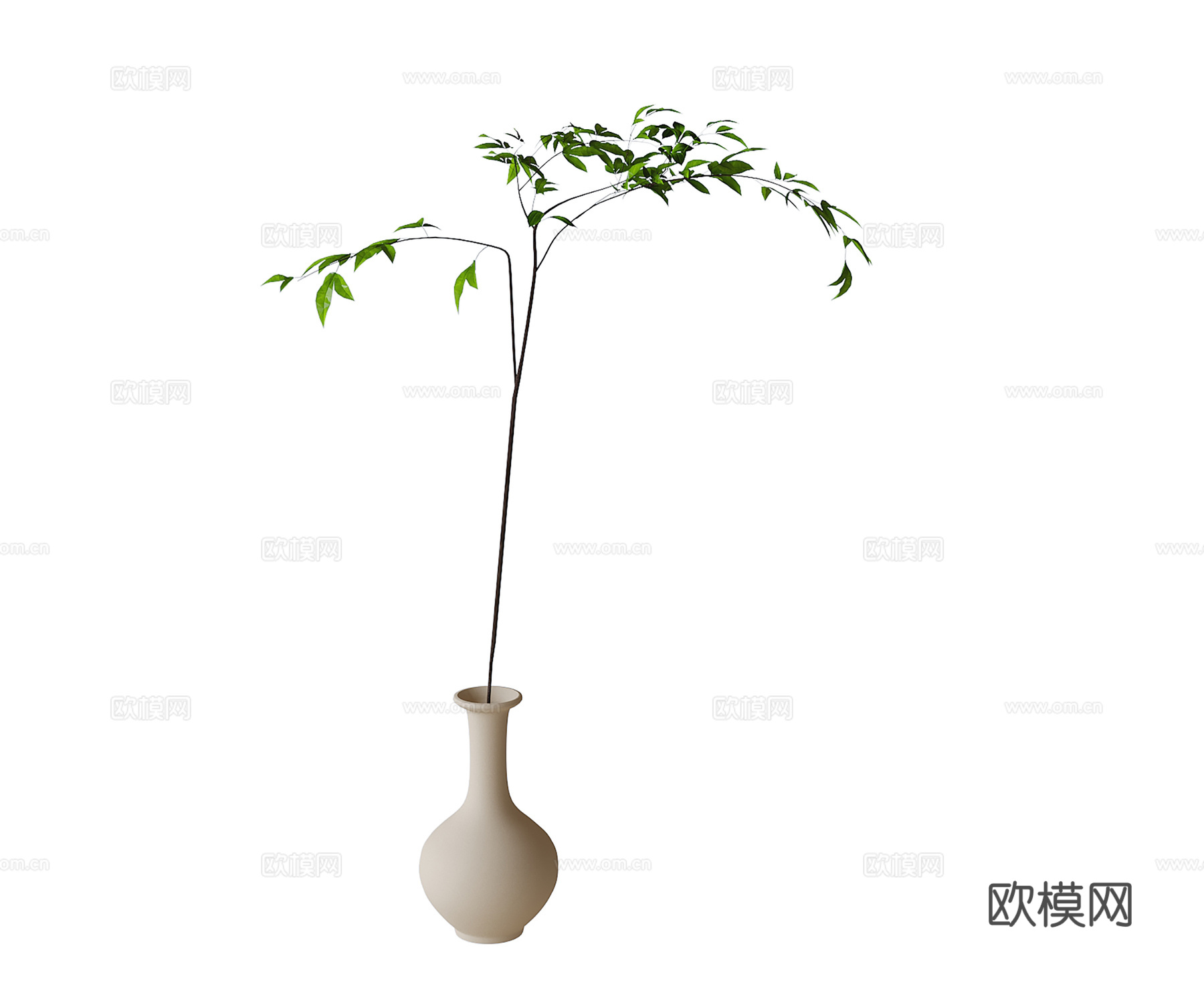 现代花瓶花艺 插花会议 植物摆件3d模型
