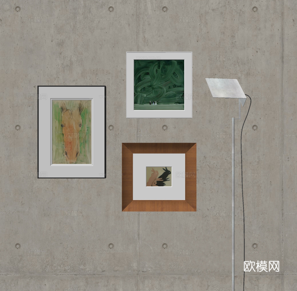 极简复古挂画su模型