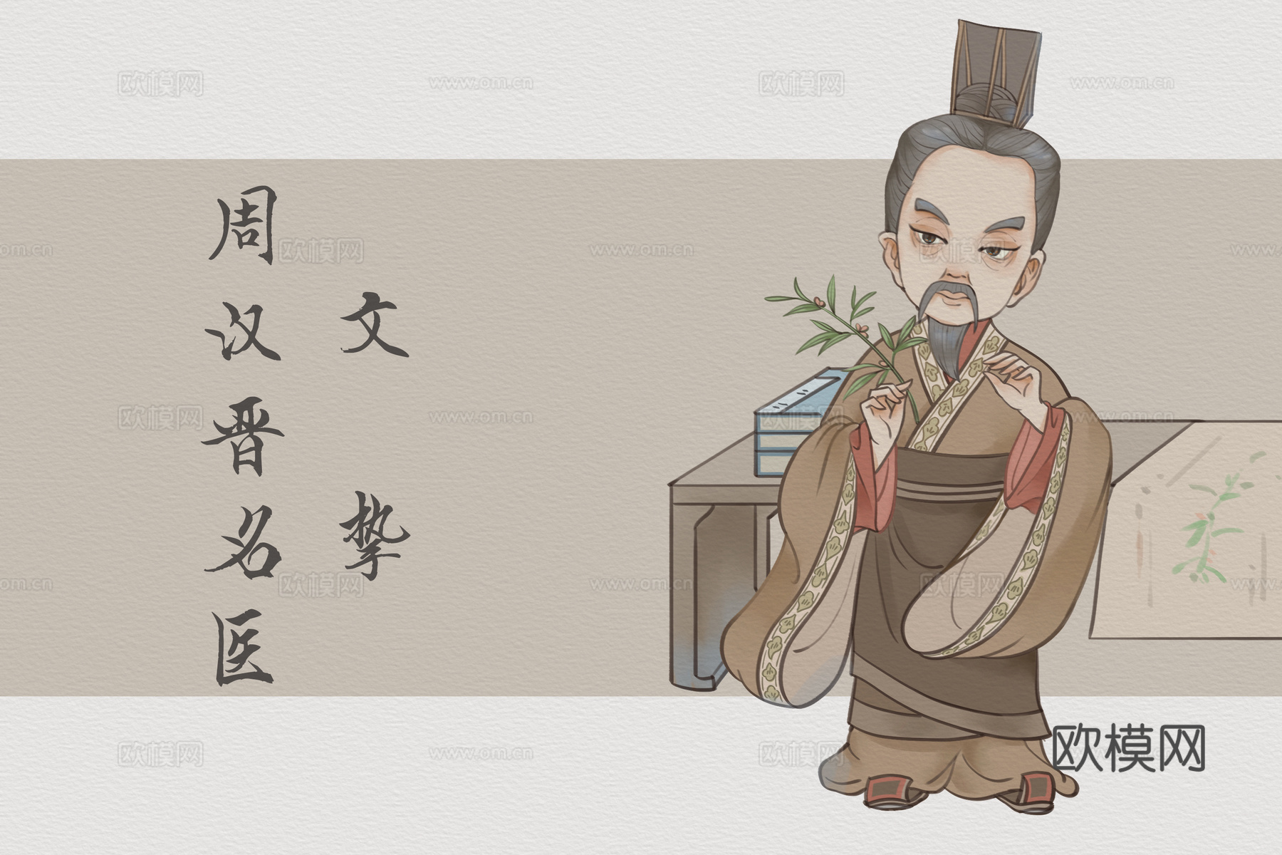 中医人物卡通版