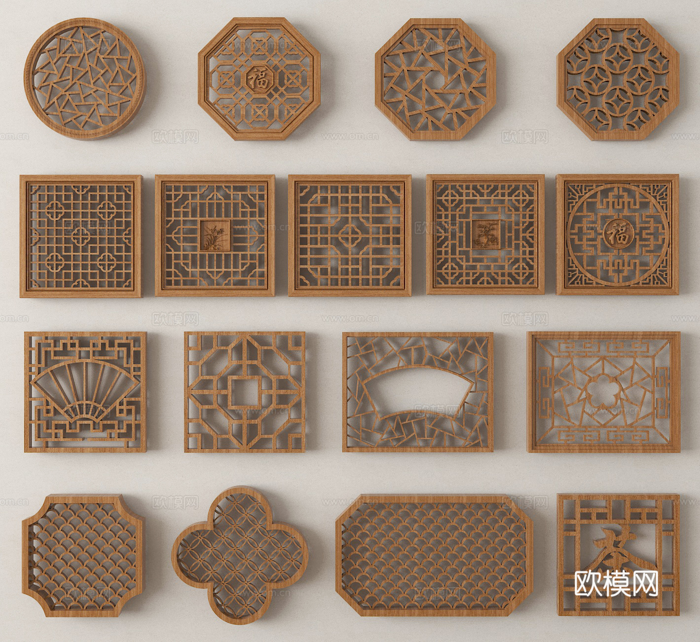 窗户 镂空窗 雕花窗 花格窗3d模型