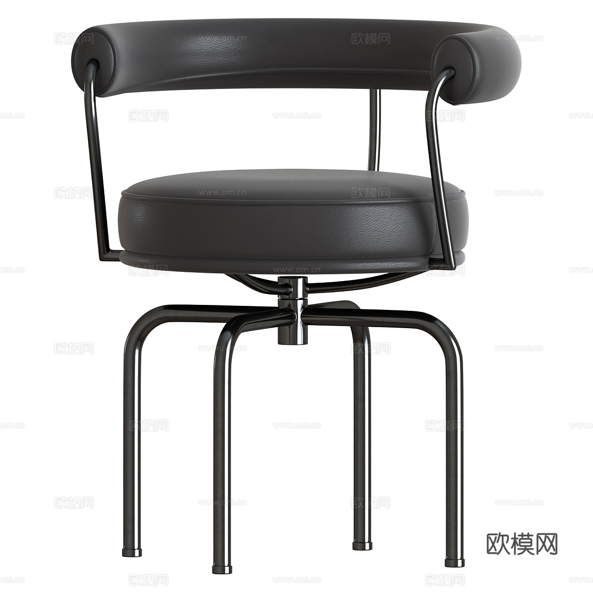 现代意式极简皮革吧台凳3d模型