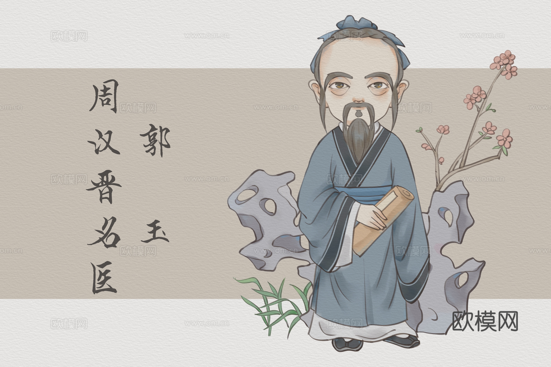 中医人物卡通版