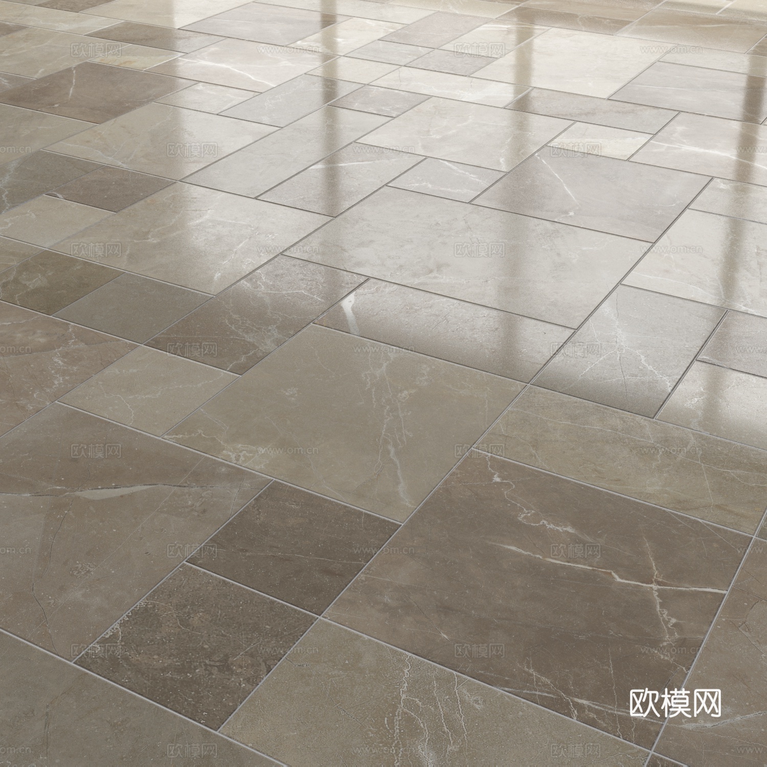 新中式瓷砖 花砖 仿古砖3d模型