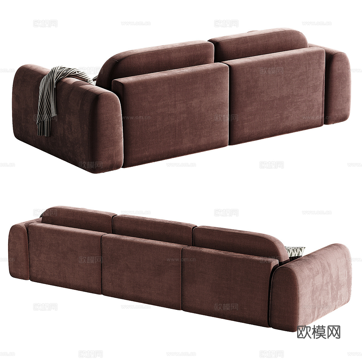现代意式布艺休闲沙发3d模型
