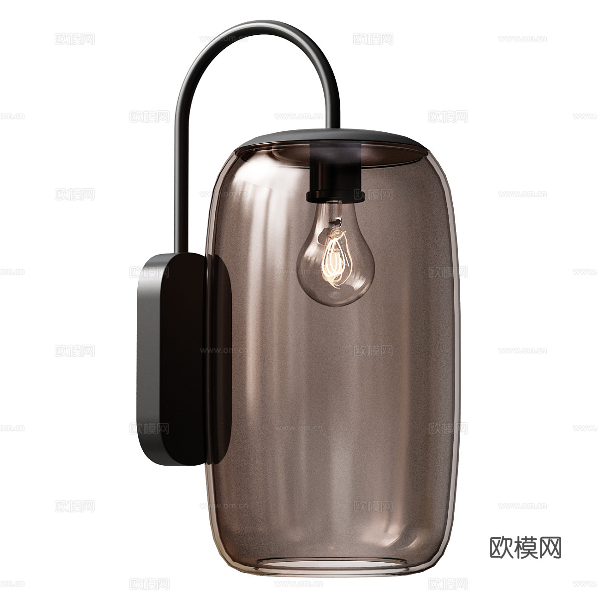 现代轻奢极简玻璃壁灯3d模型