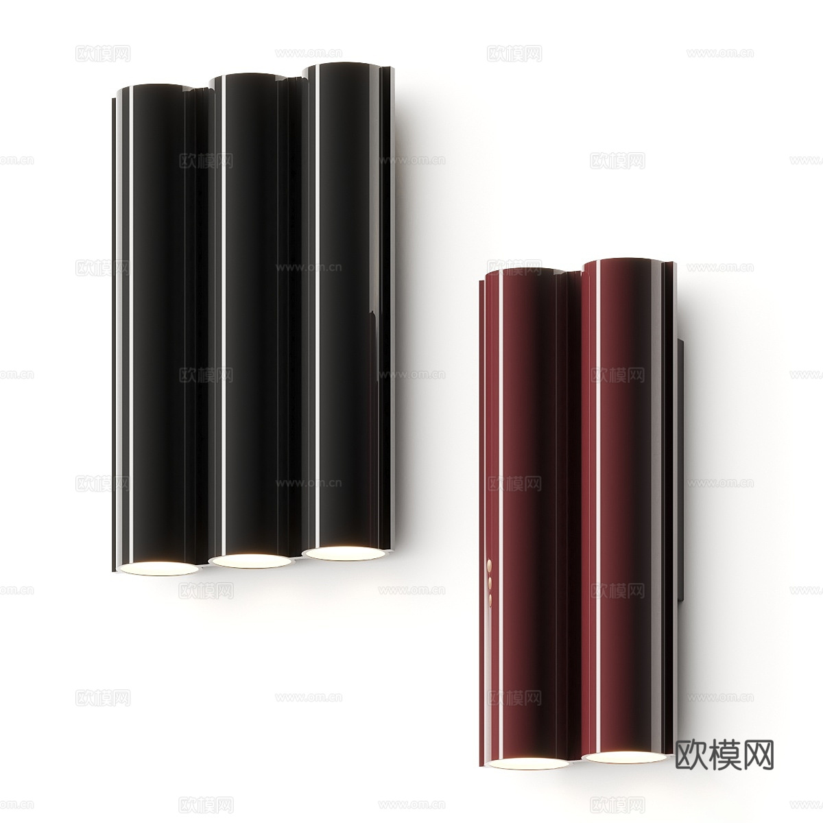 现代极简金属壁灯3d模型