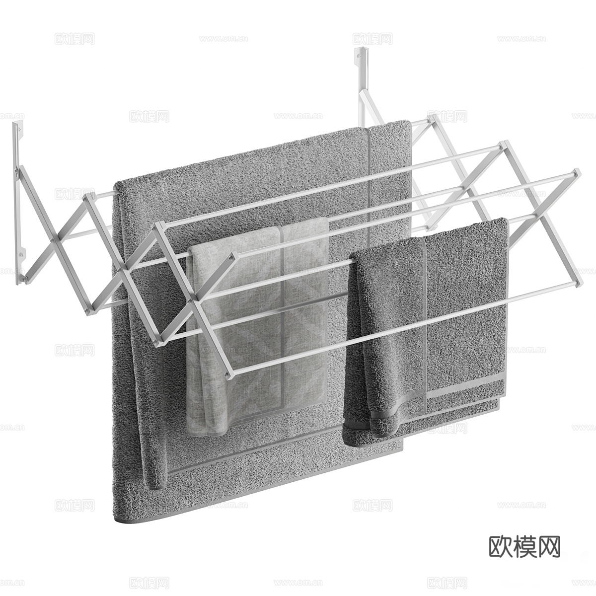 现代极简可伸缩毛巾架3d模型