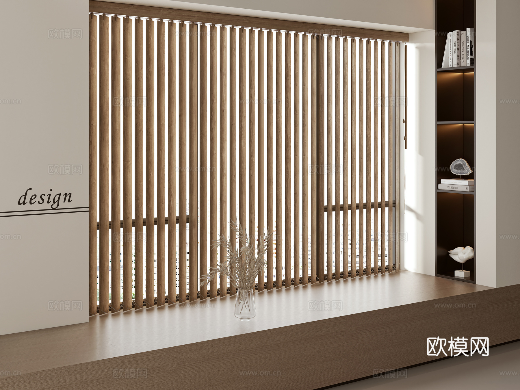 新中式百叶窗3d模型