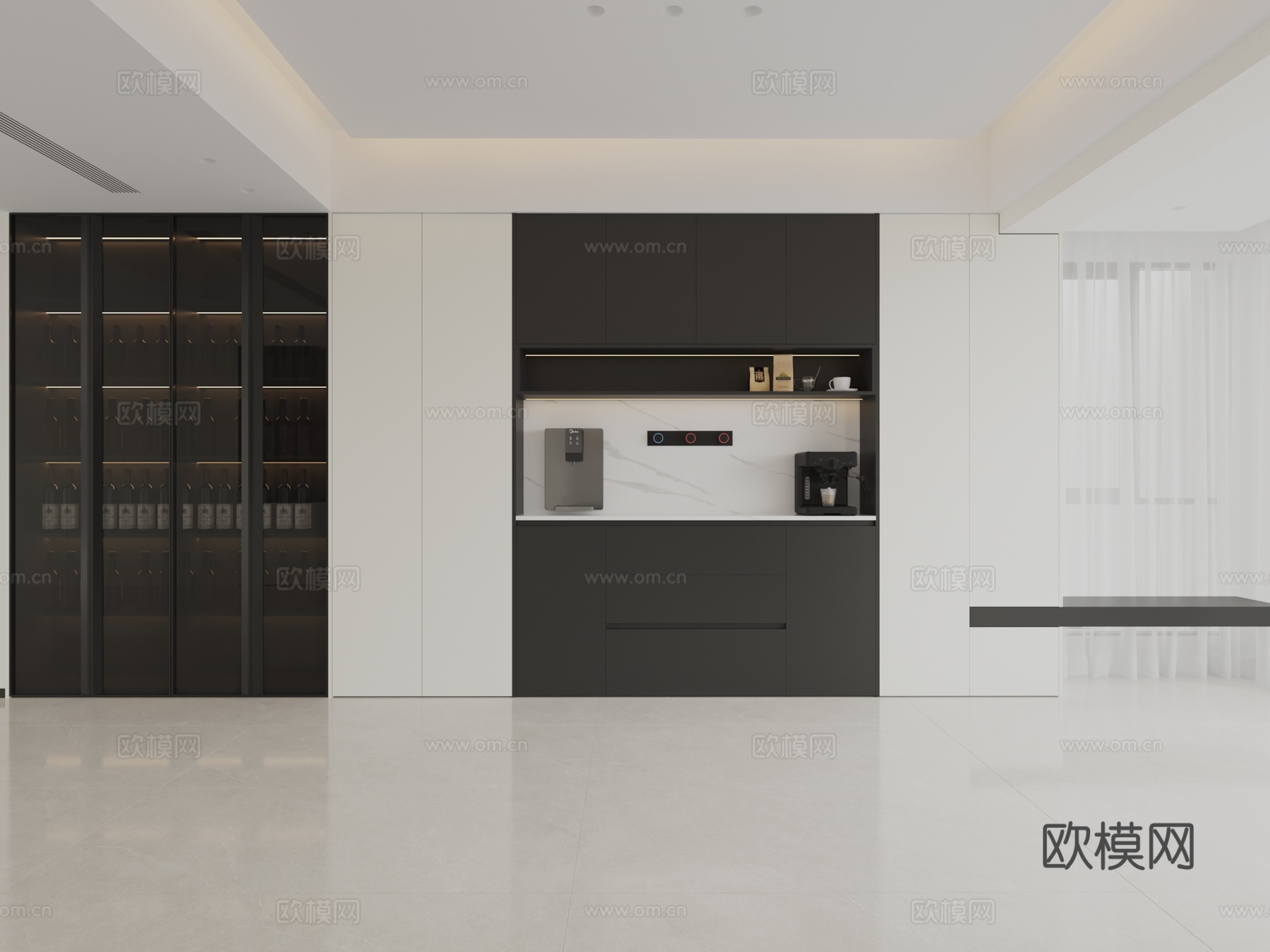 餐边柜3d模型下载