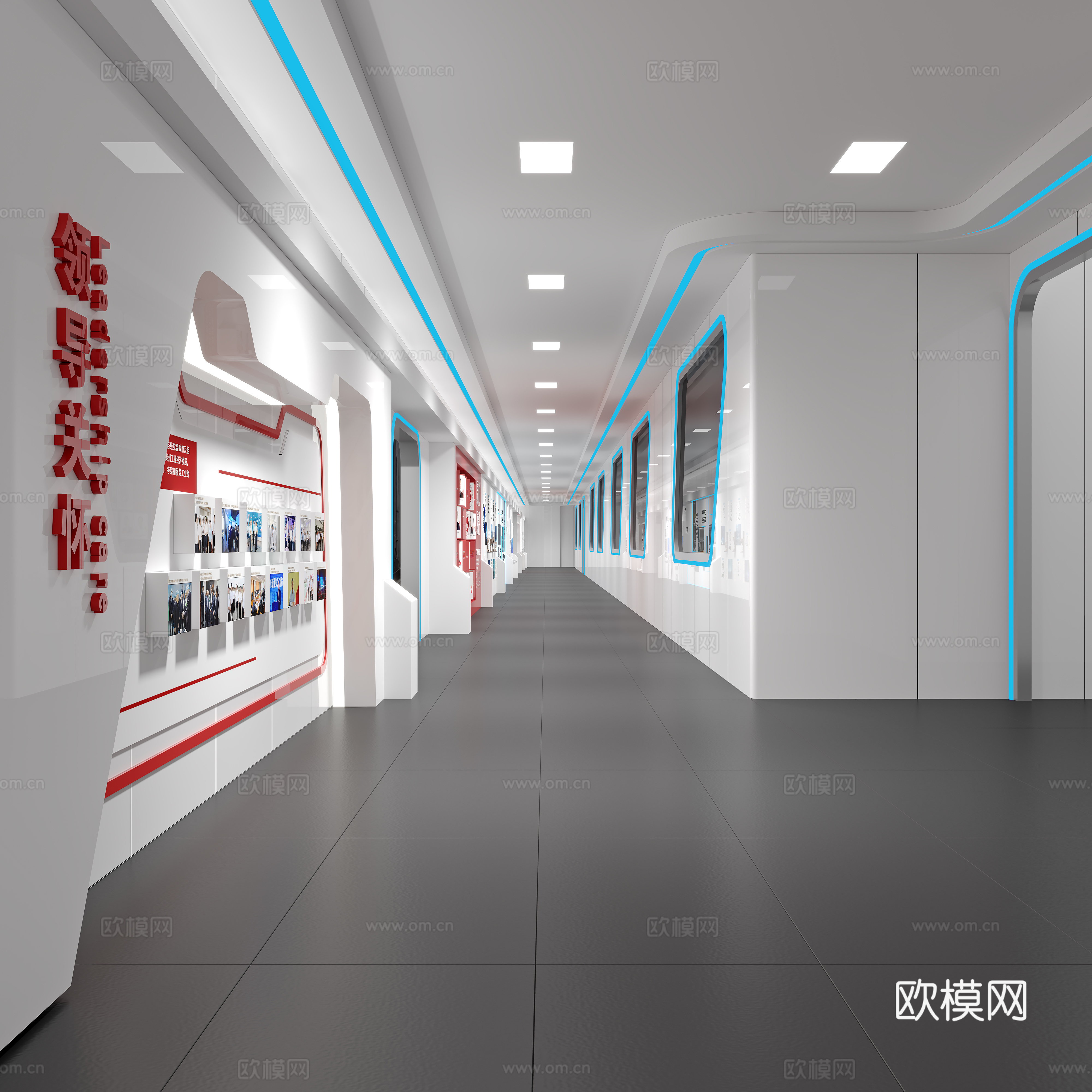 通道 过道 形象墙3d模型