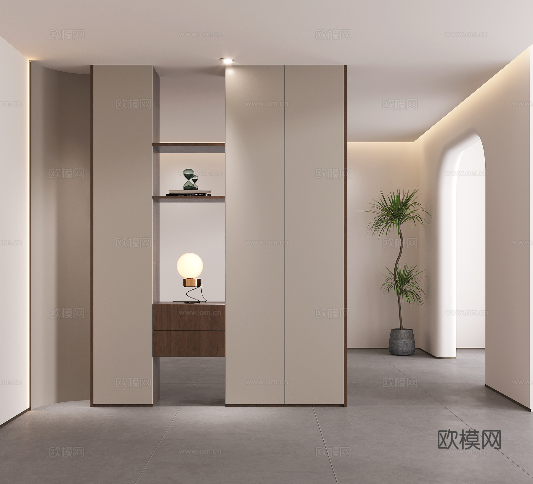 现代玄关隔断鞋柜 鞋柜 装饰隔断su模型