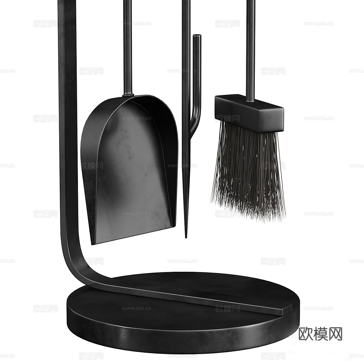 现代意式极简壁炉配件3d模型