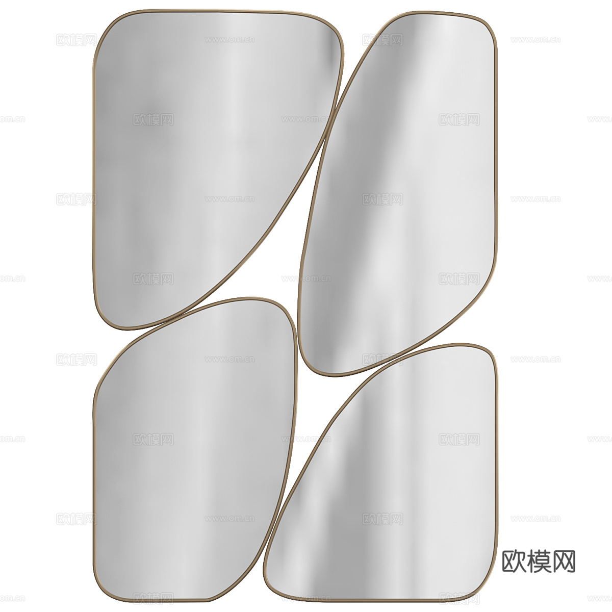 现代轻奢极简装饰镜子3d模型