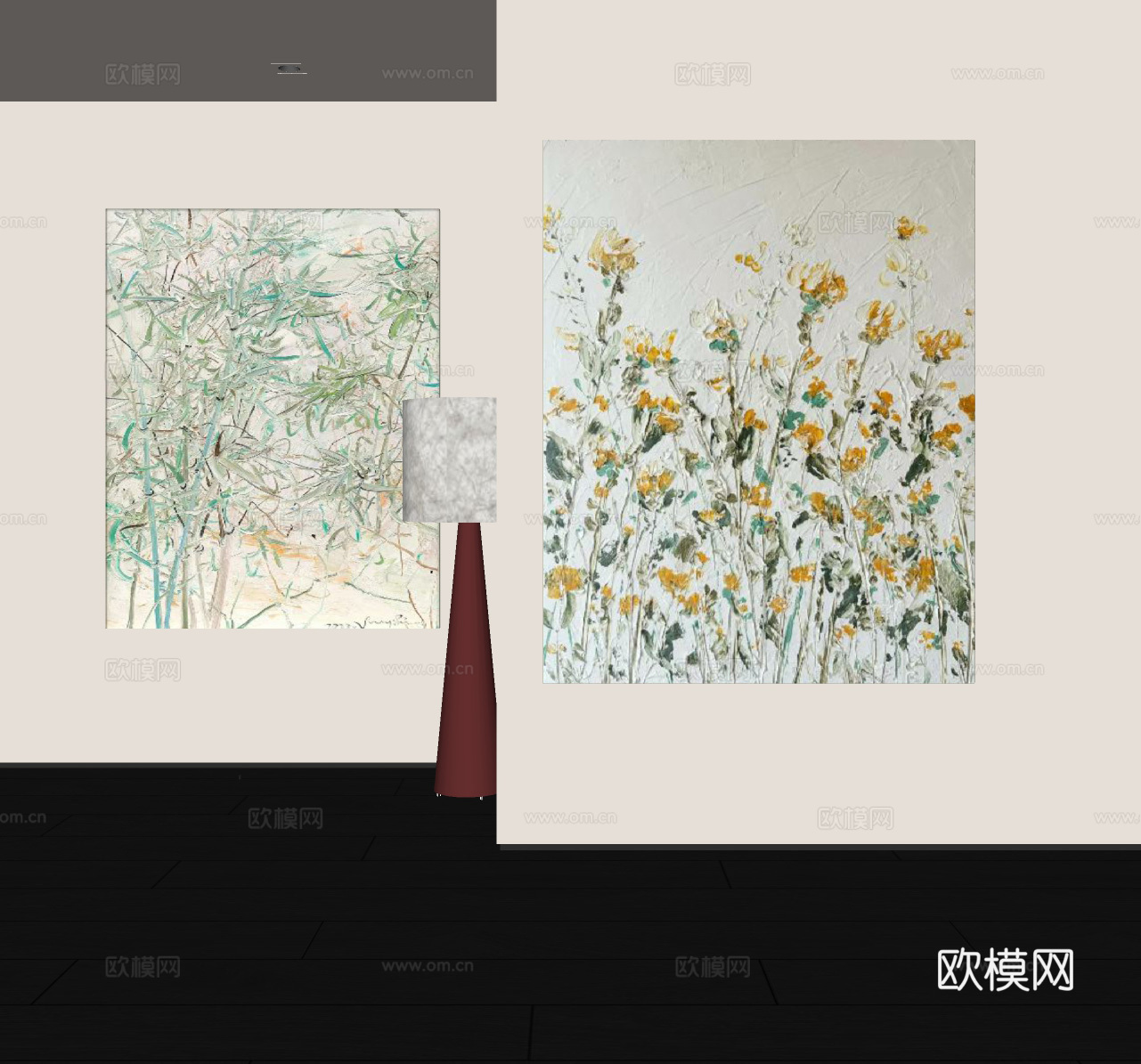 现代中古挂画 现代中古挂画 客厅挂画 复古挂画 书房挂画 茶su模型