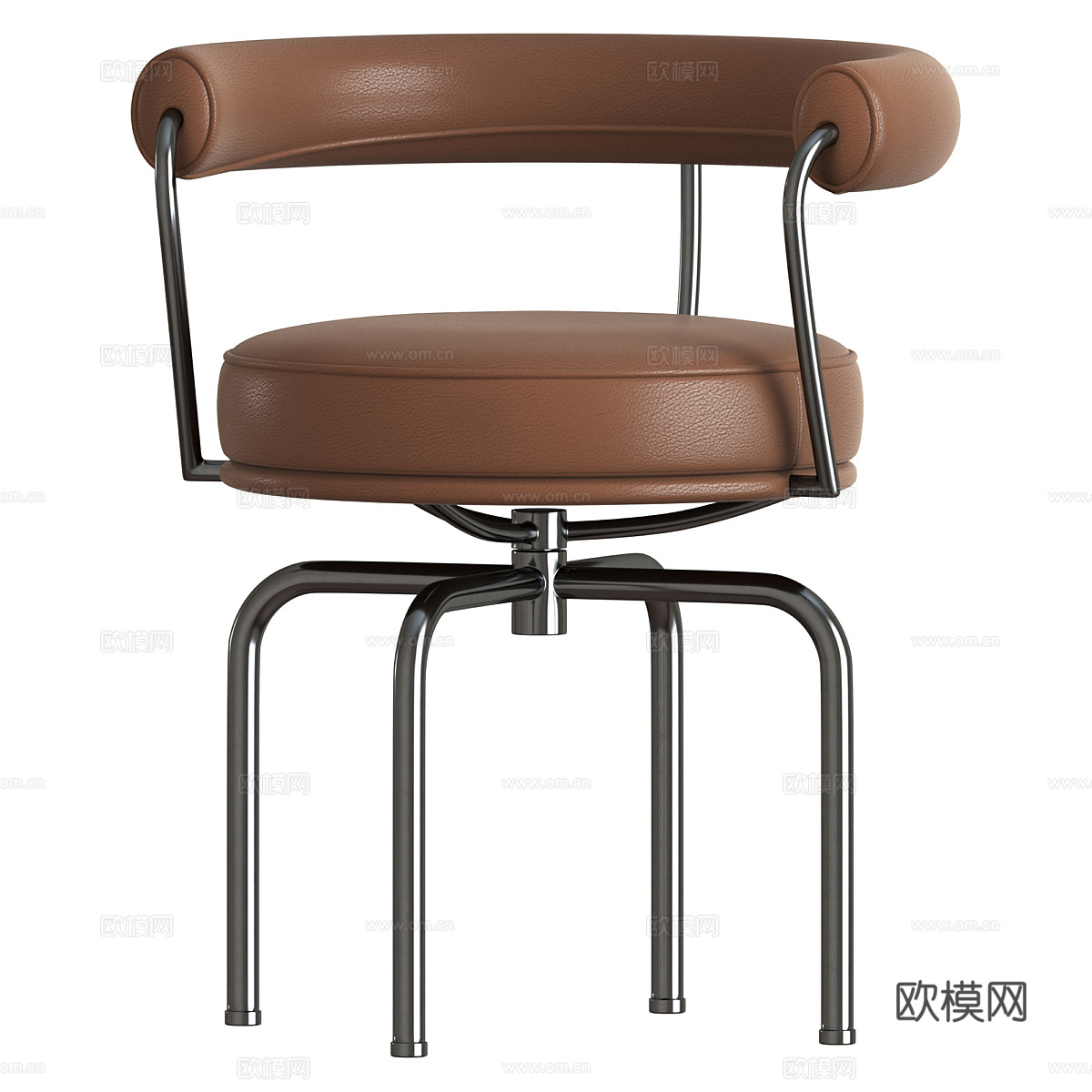 现代意式极简皮革吧台凳3d模型