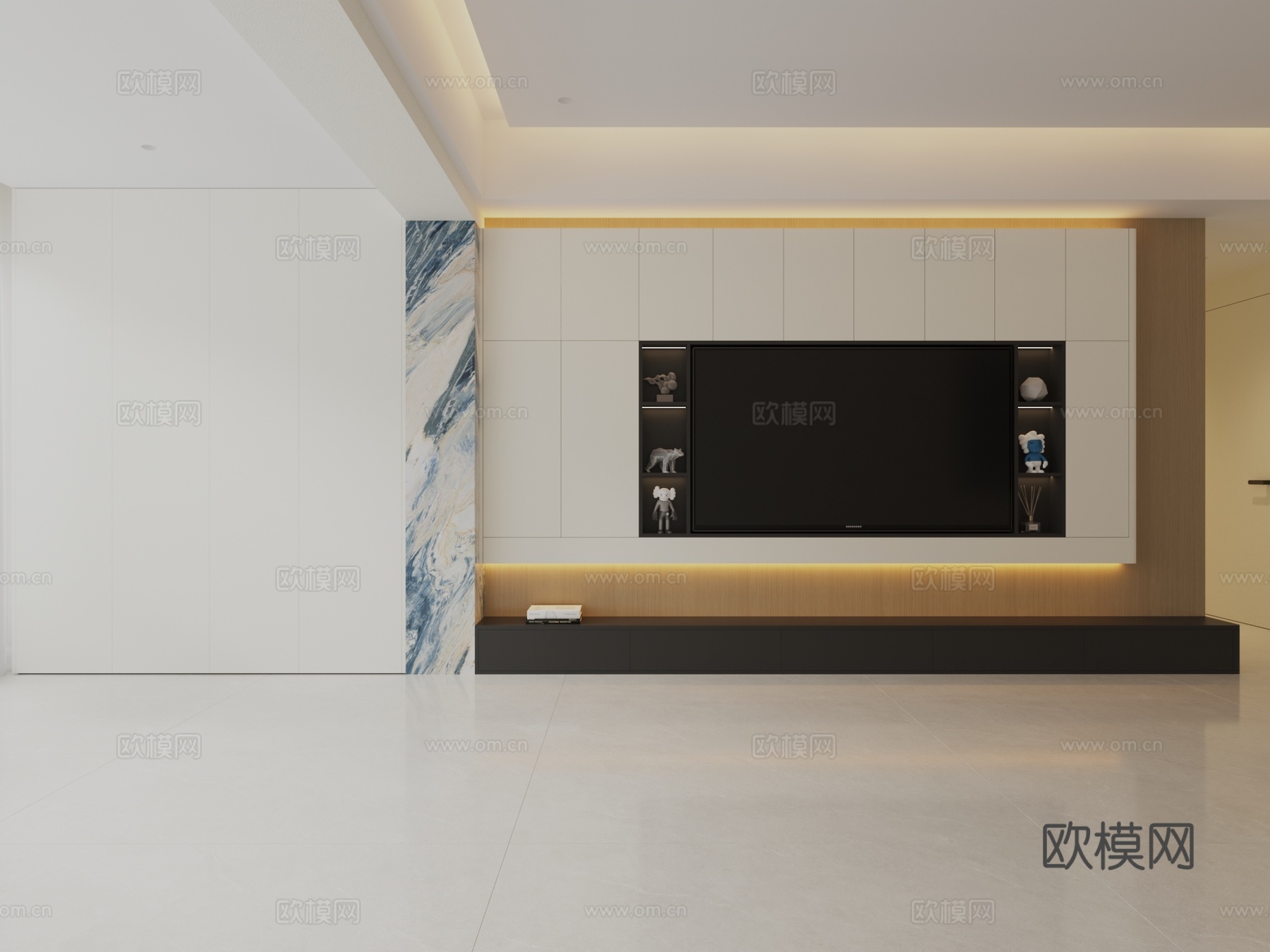 电视柜背景墙3d模型