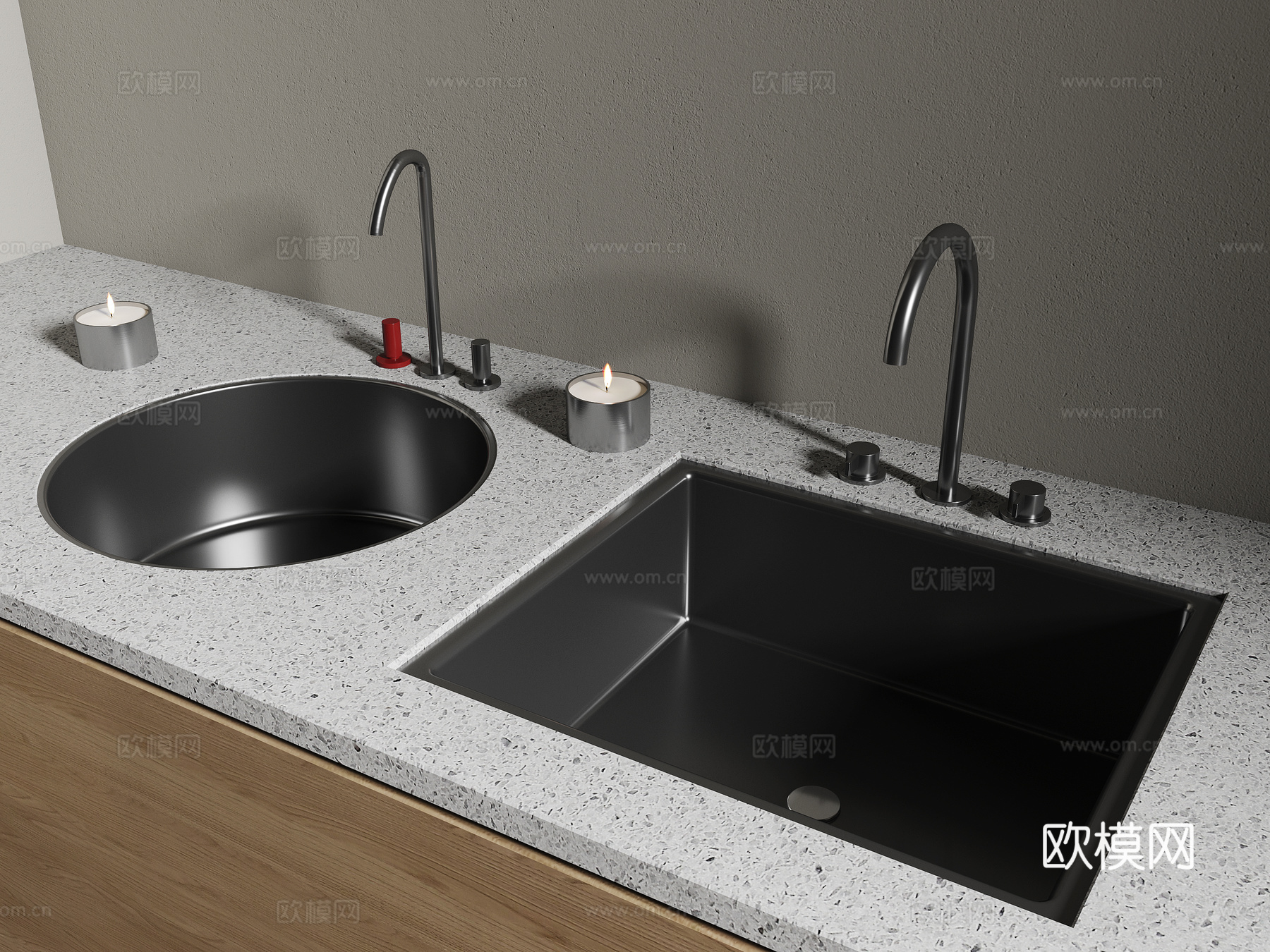 现代洗菜盆 水槽 水龙头 台下盆3d模型