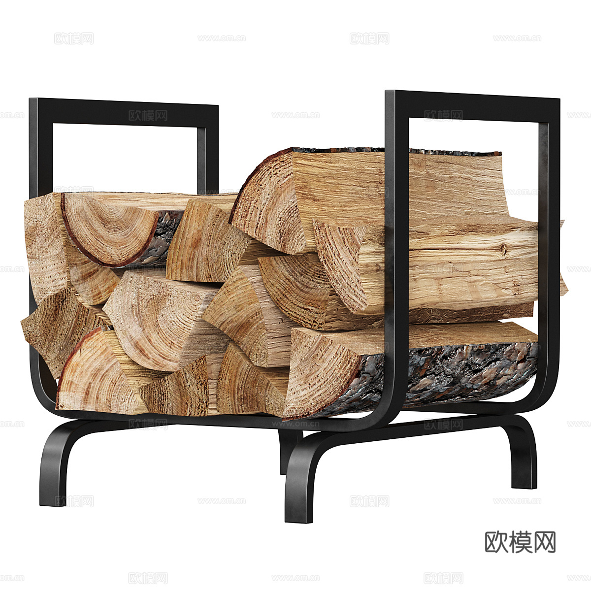 现代意式极简壁炉配件3d模型