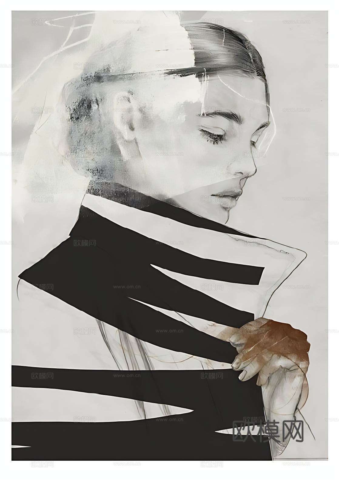 现代装饰画 人物画 艺术画