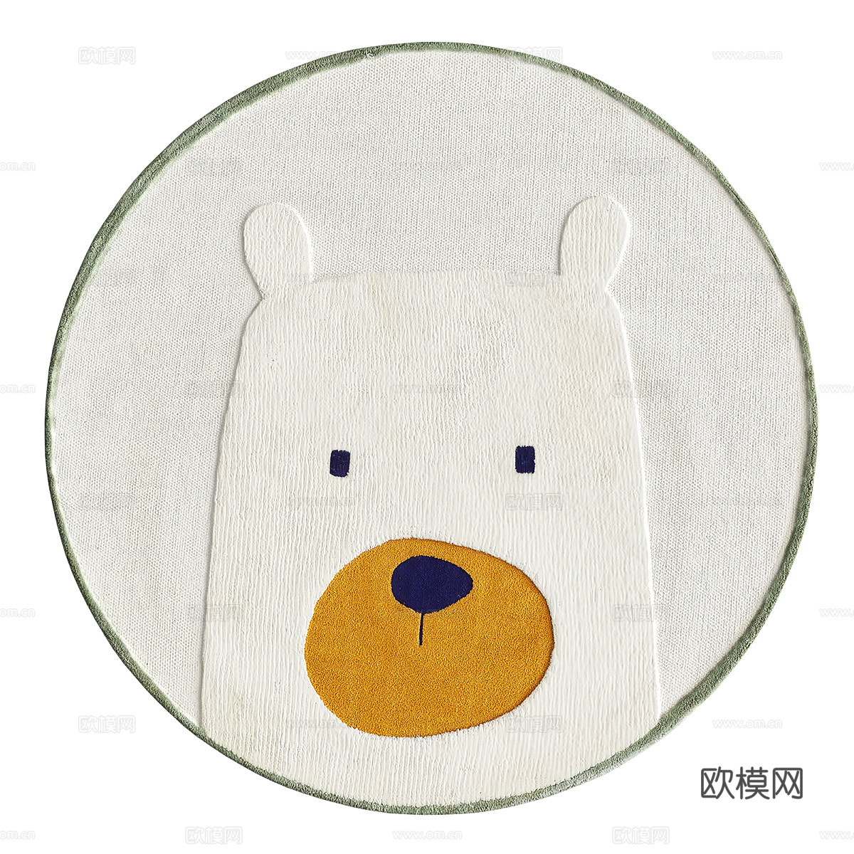 现代奶油风圆形儿童地毯3d模型