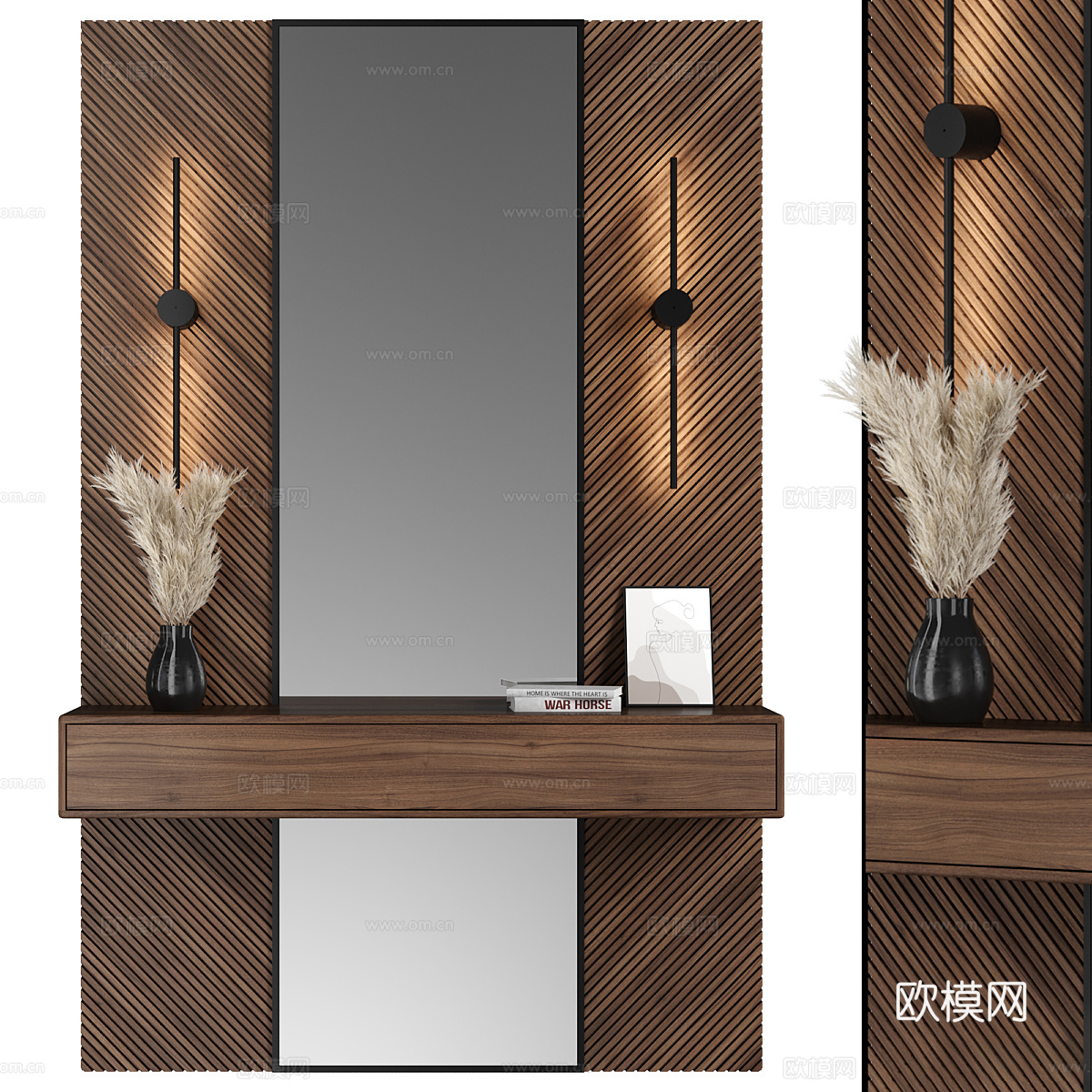 现代意式轻奢梳妆台3d模型