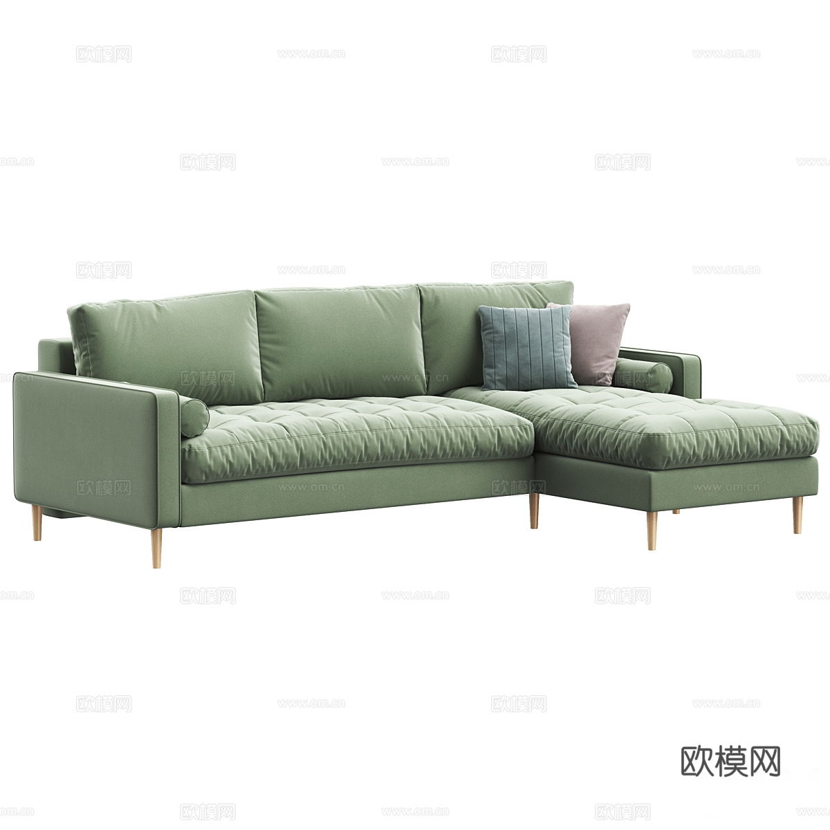 现代北欧布艺转角沙发3d模型