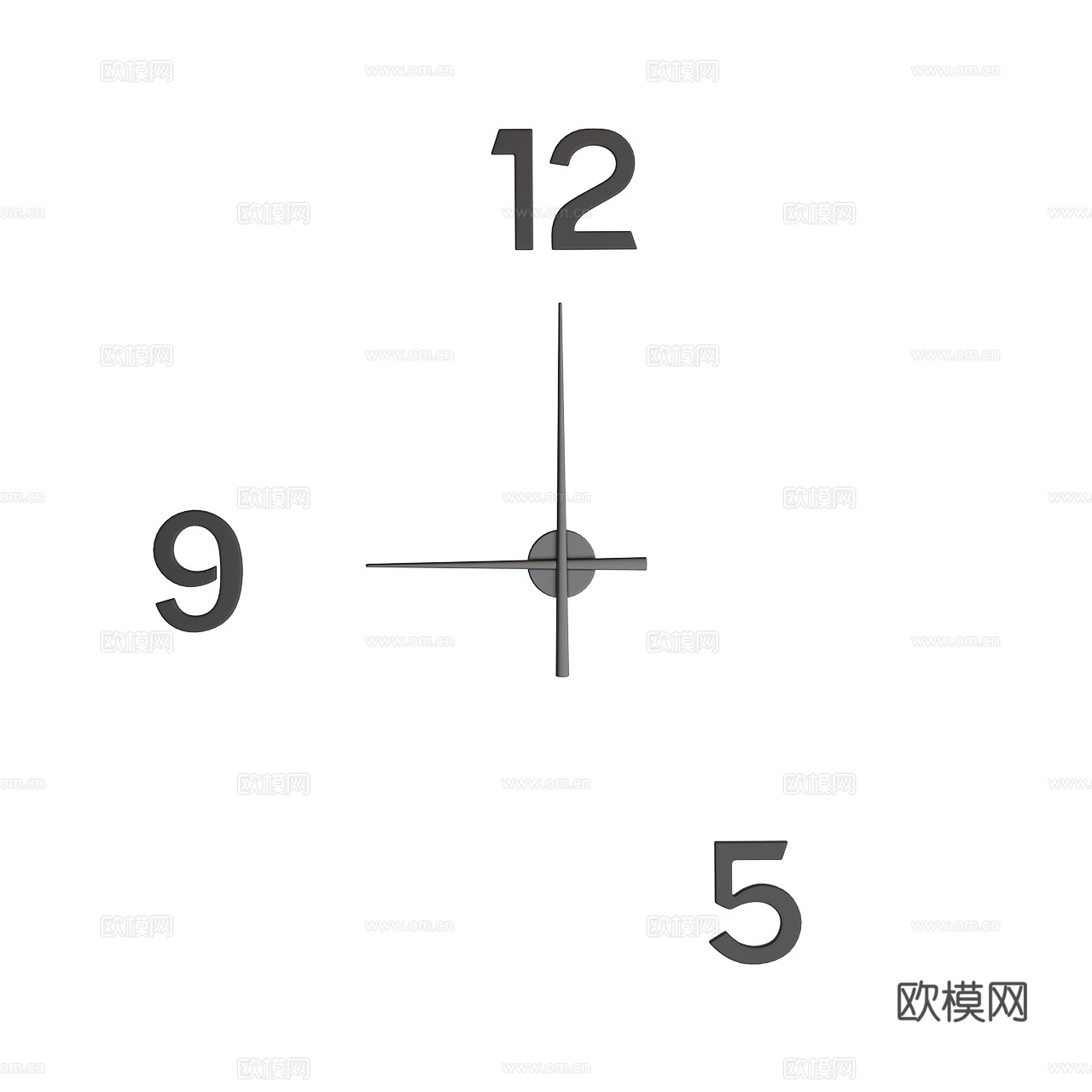 Bene 极简时钟 挂钟 创意时钟3d模型