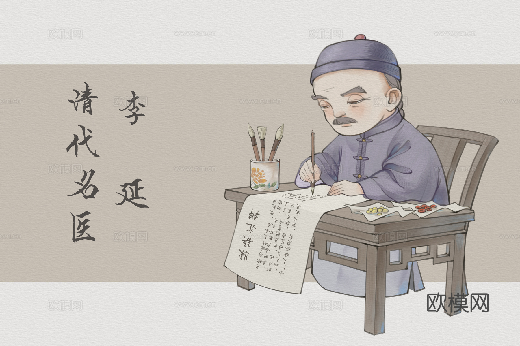 中医人物卡通版