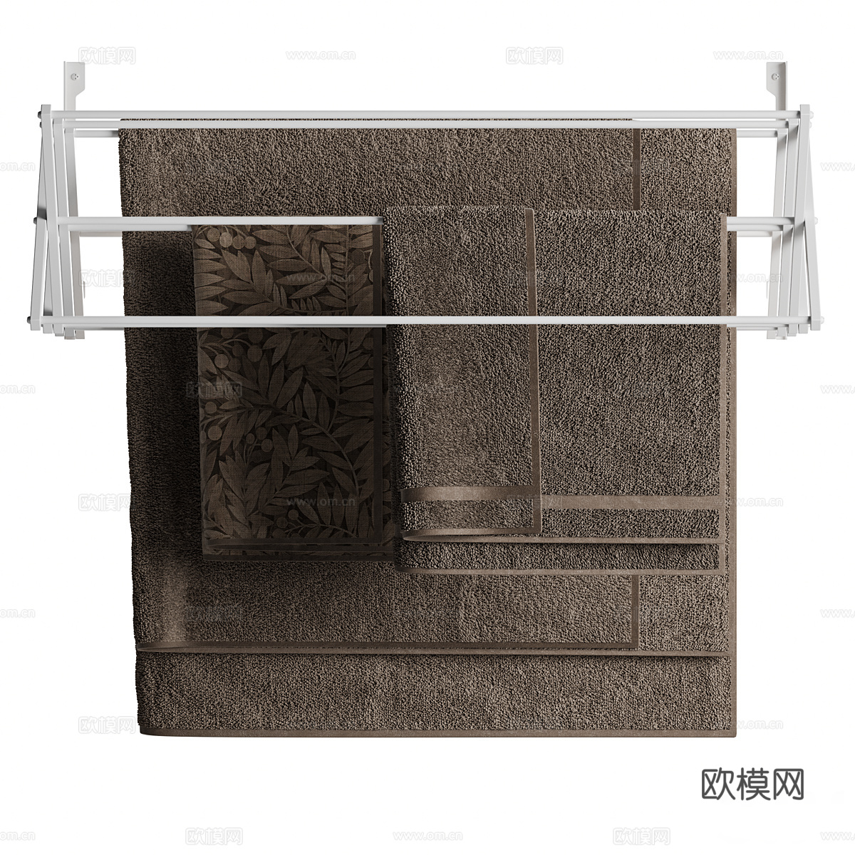 现代极简可伸缩毛巾架3d模型