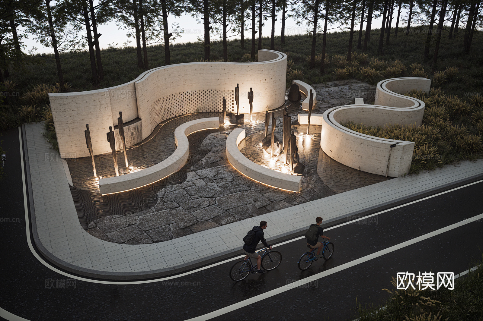 现代公园 纪念公园 公园 口袋公园 街角公园3d模型