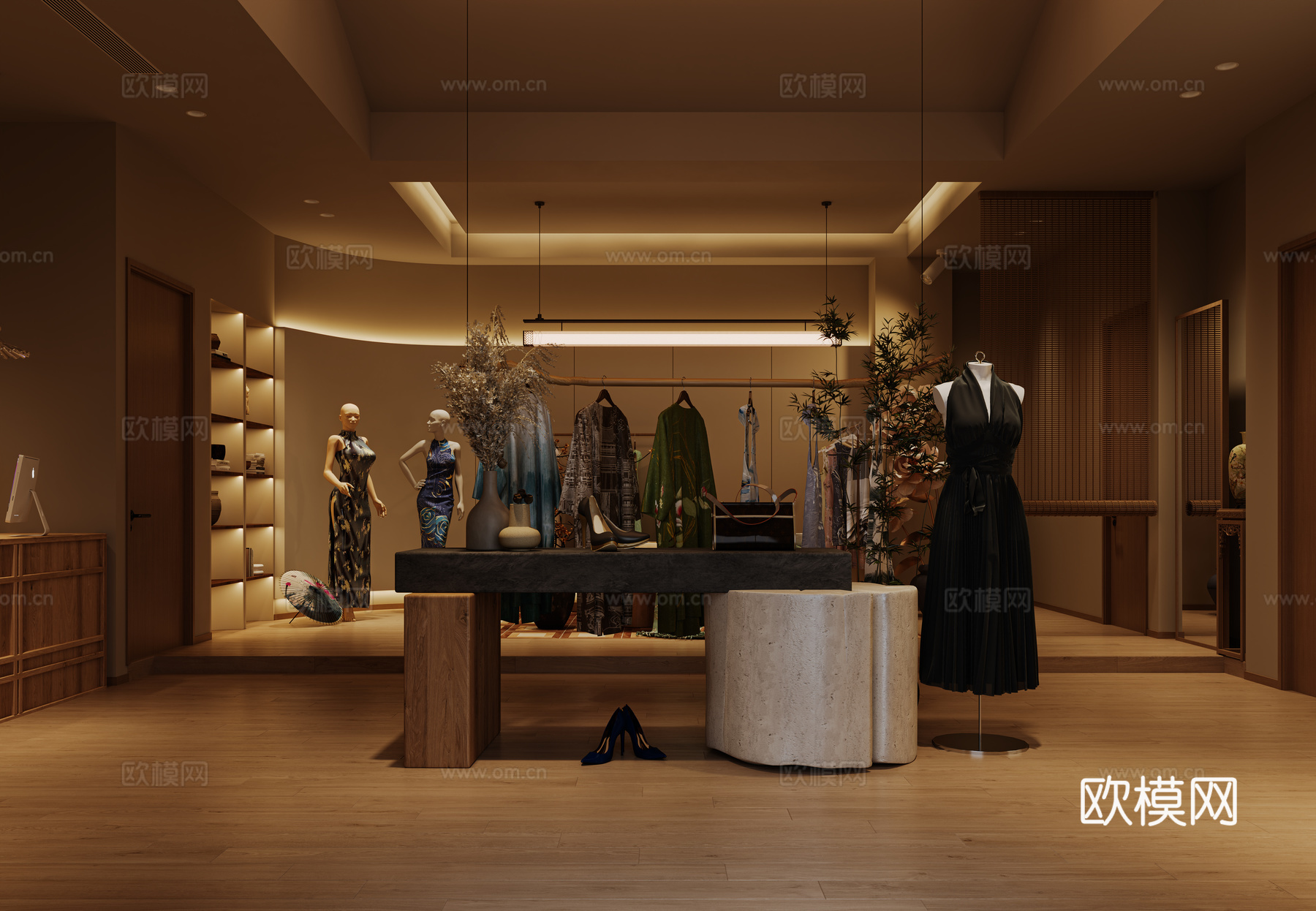 中古风服装店女装店3d模型
