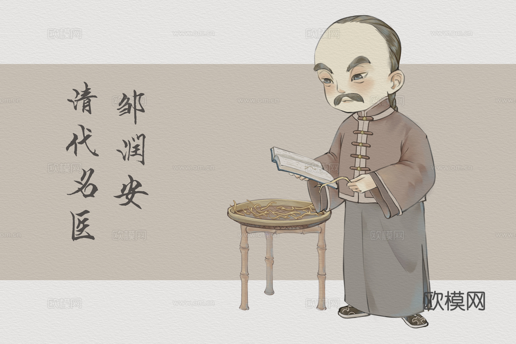 中医人物卡通版
