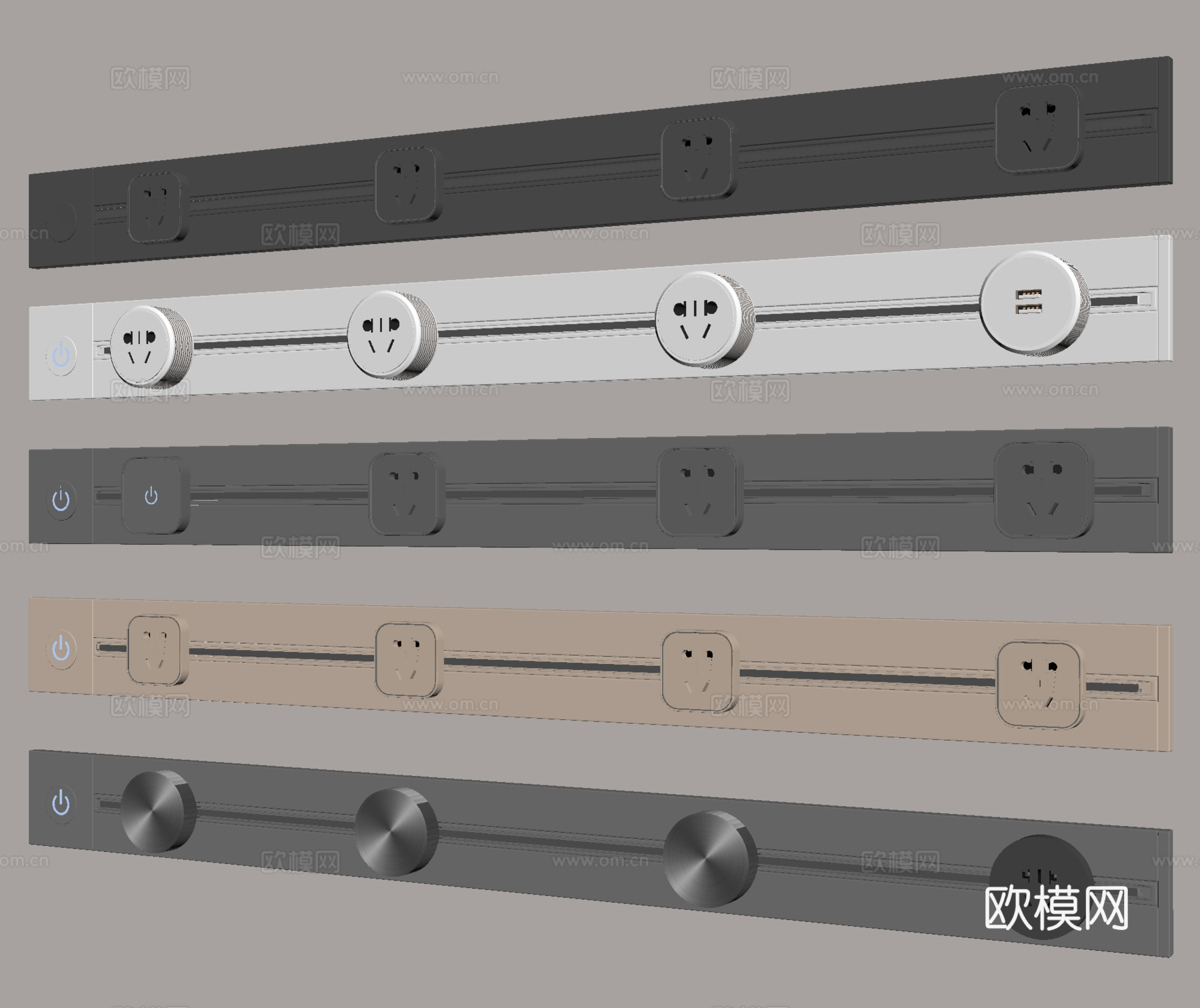 轨道插座su模型