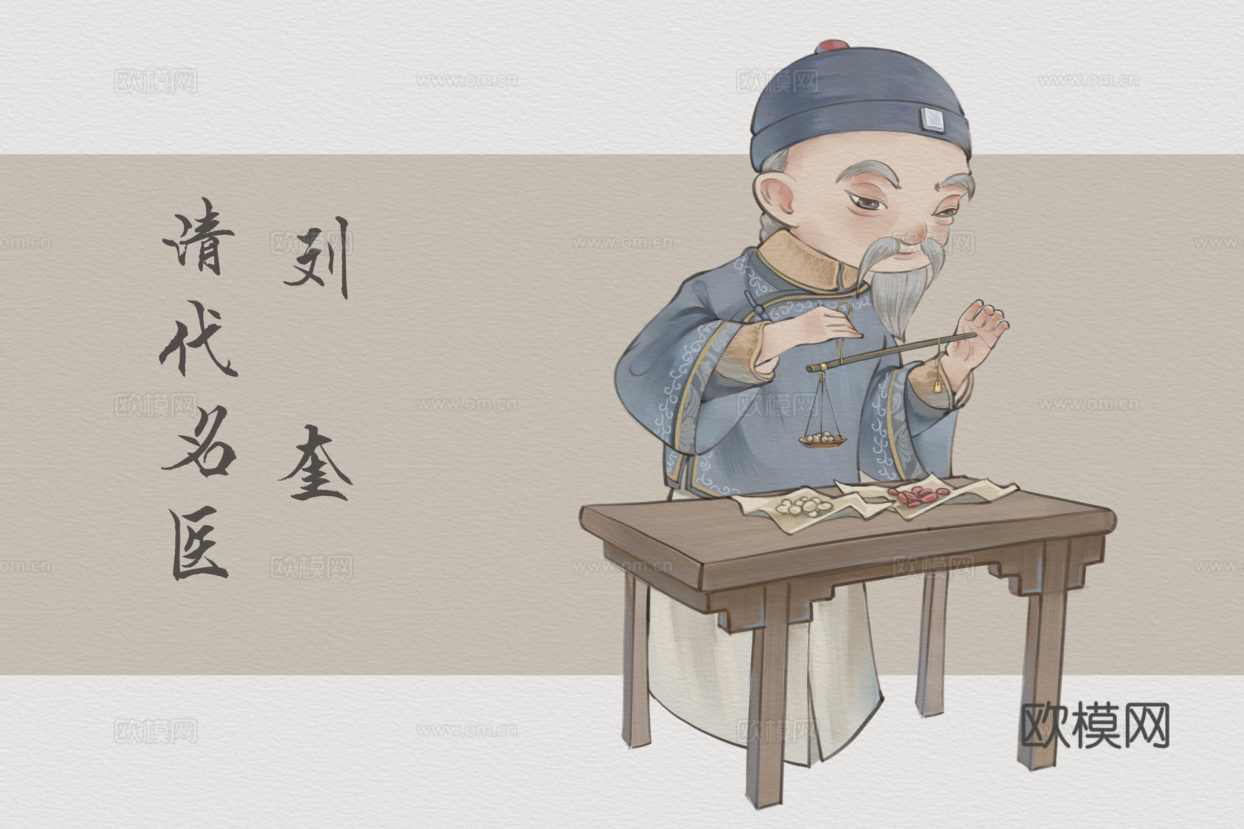 中医人物卡通版
