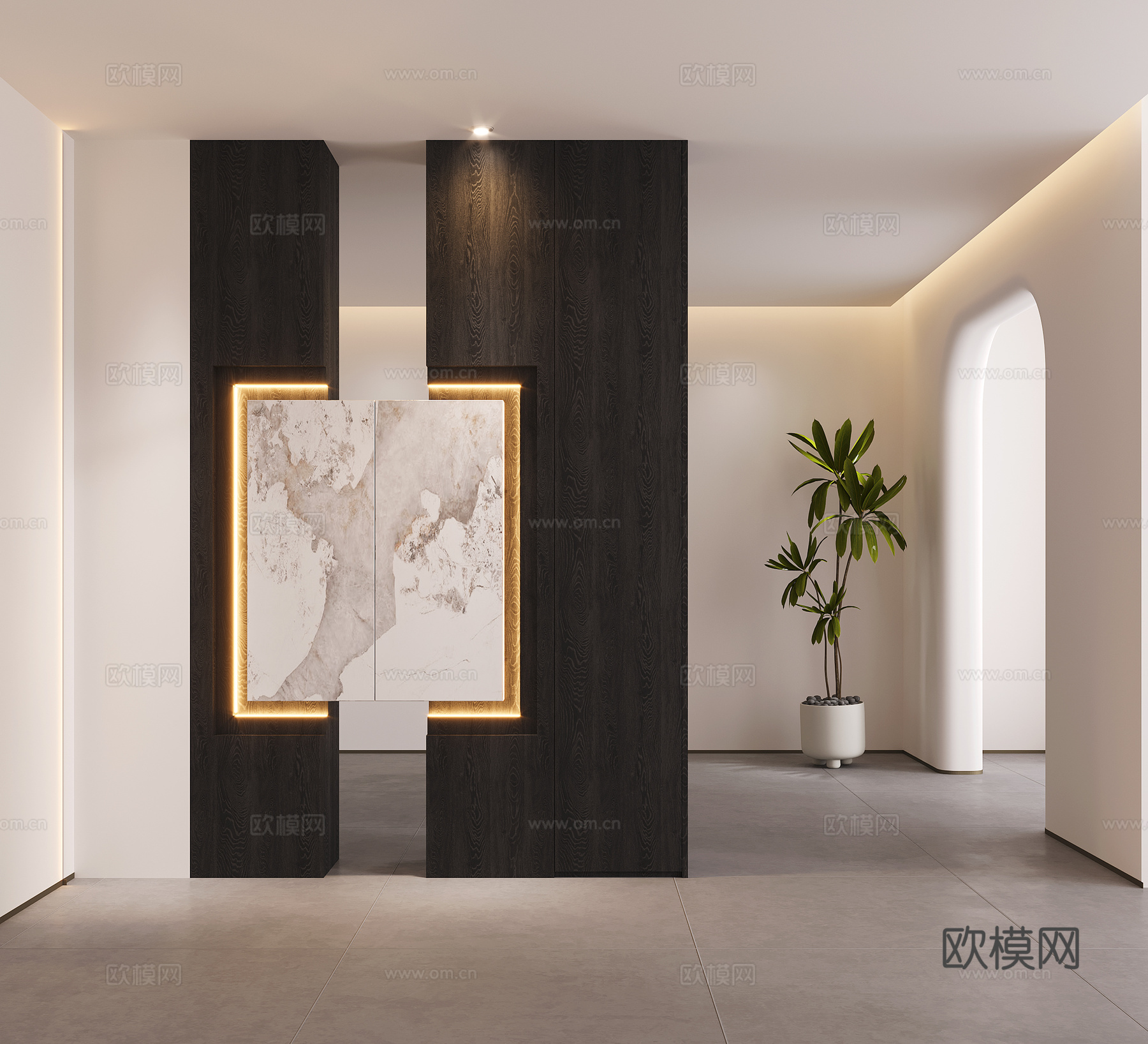 现代玄关隔断鞋柜 鞋柜 装饰隔断免费su模型