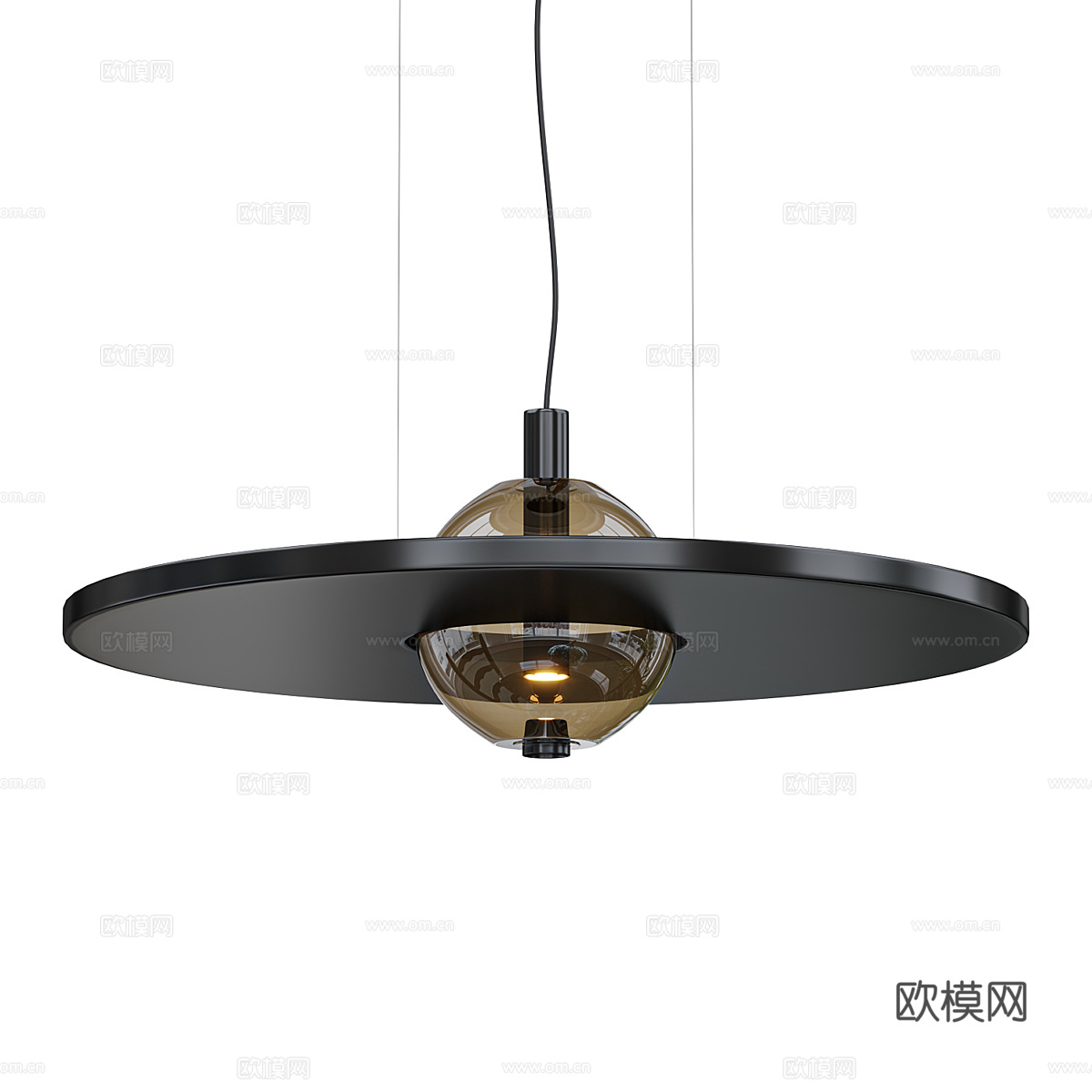 现代极简圆盘装饰小吊灯3d模型