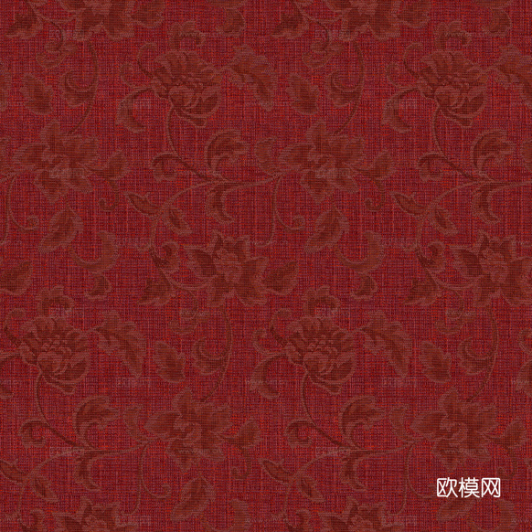 红色欧式墙布高清无缝下载