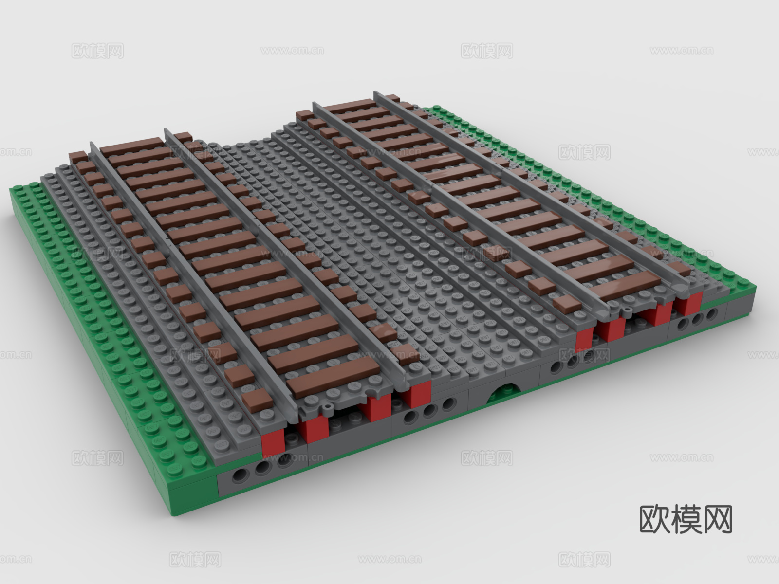乐高 LEGO 玩具 积木 铁道 铁轨3d模型