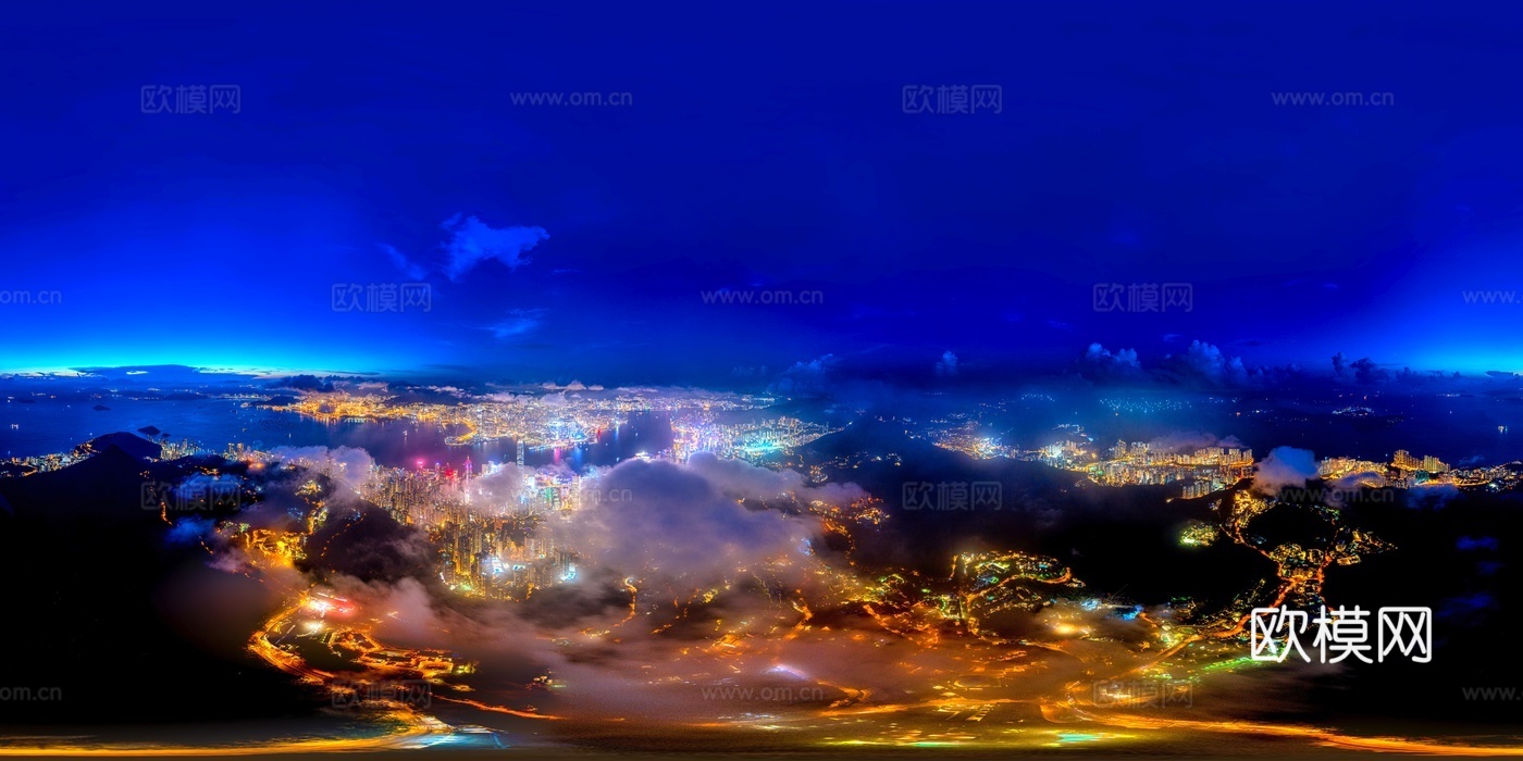 高清城市夜景城市外景HDR贴图 城市天空夜景