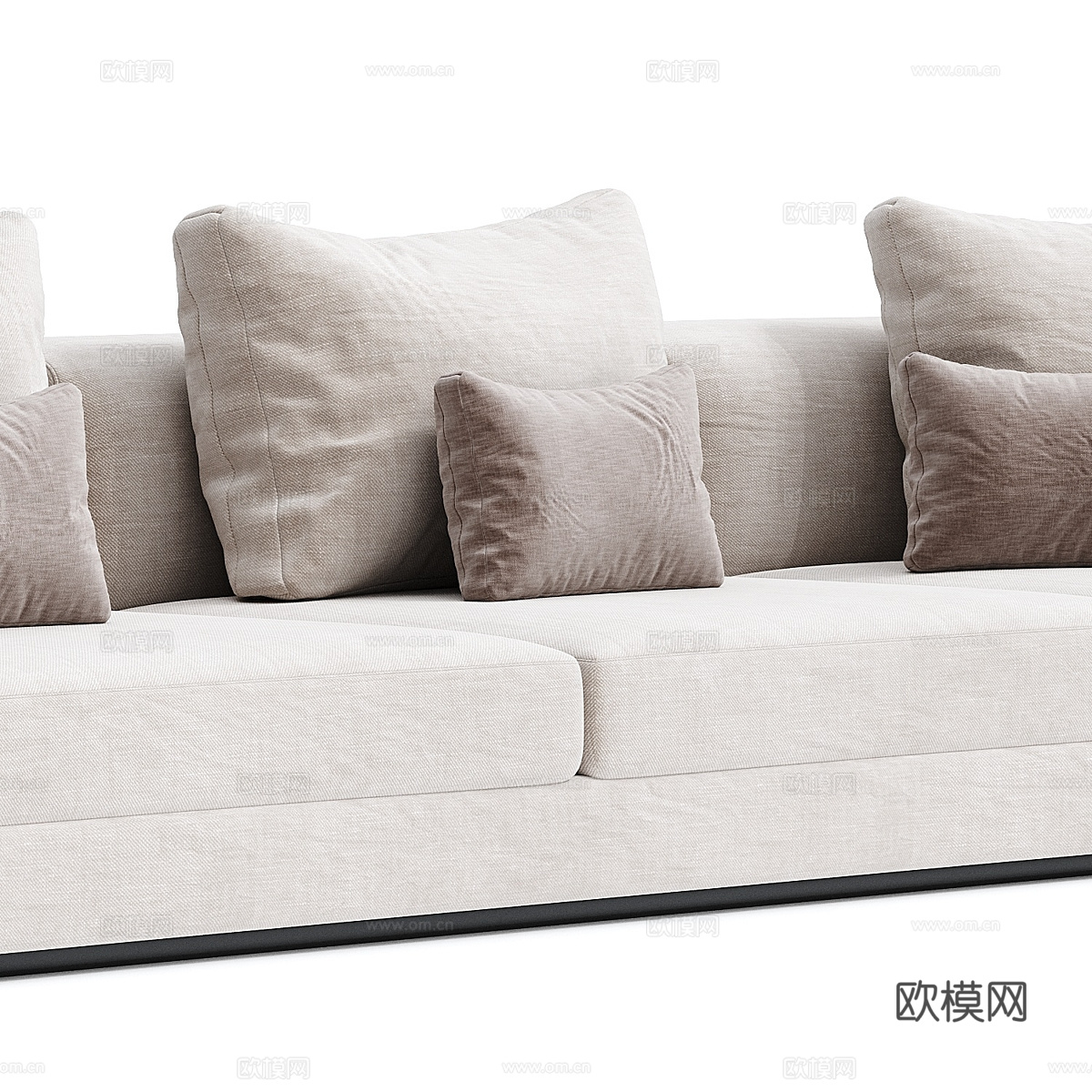 现代意式布艺弧形沙发3d模型