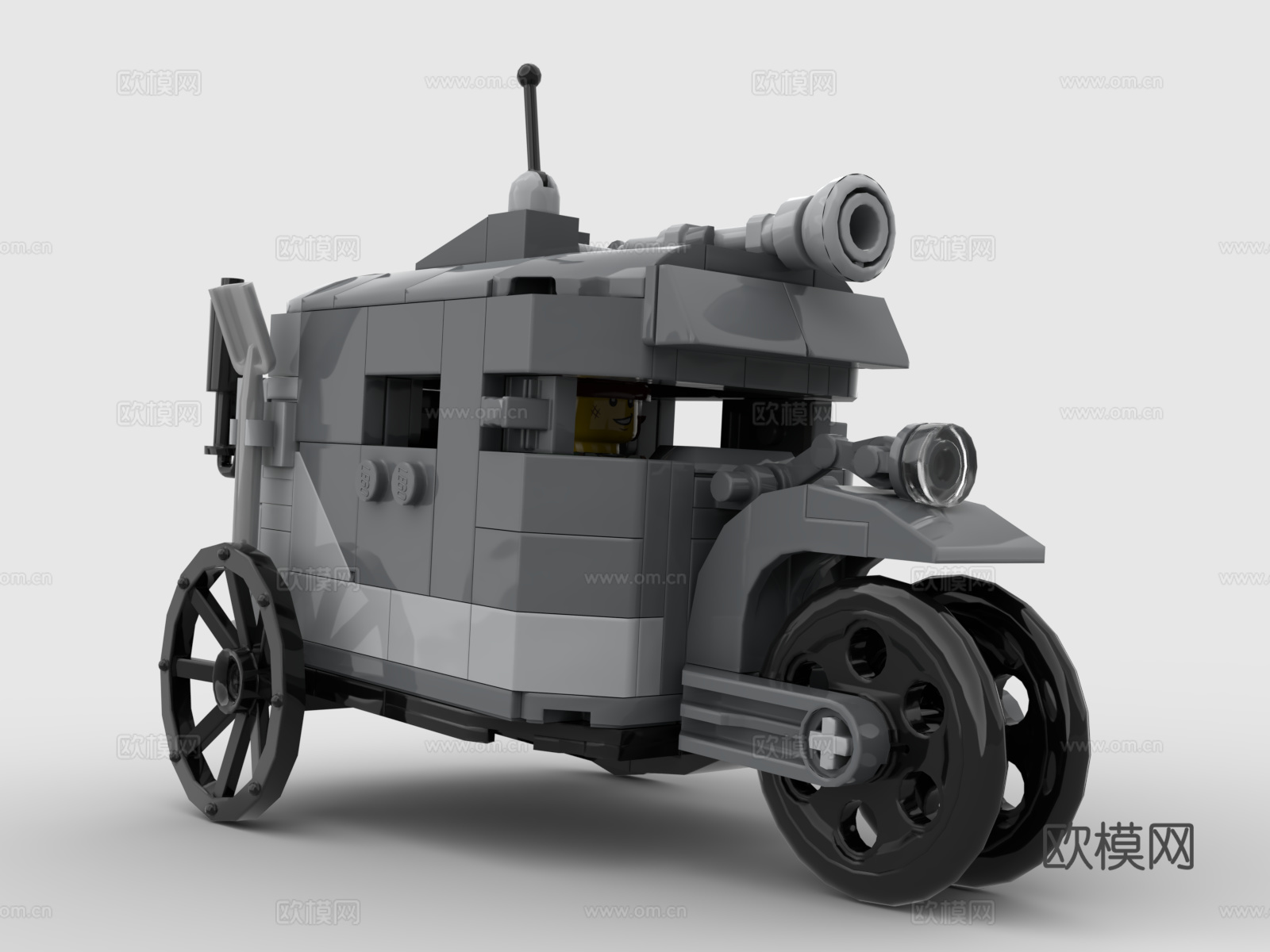乐高 LEGO 玩具 积木 马车 战车 战斗三轮车3d模型